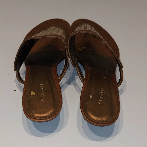 Brown and Gold Sequined Sandals - Picture 6 of 8